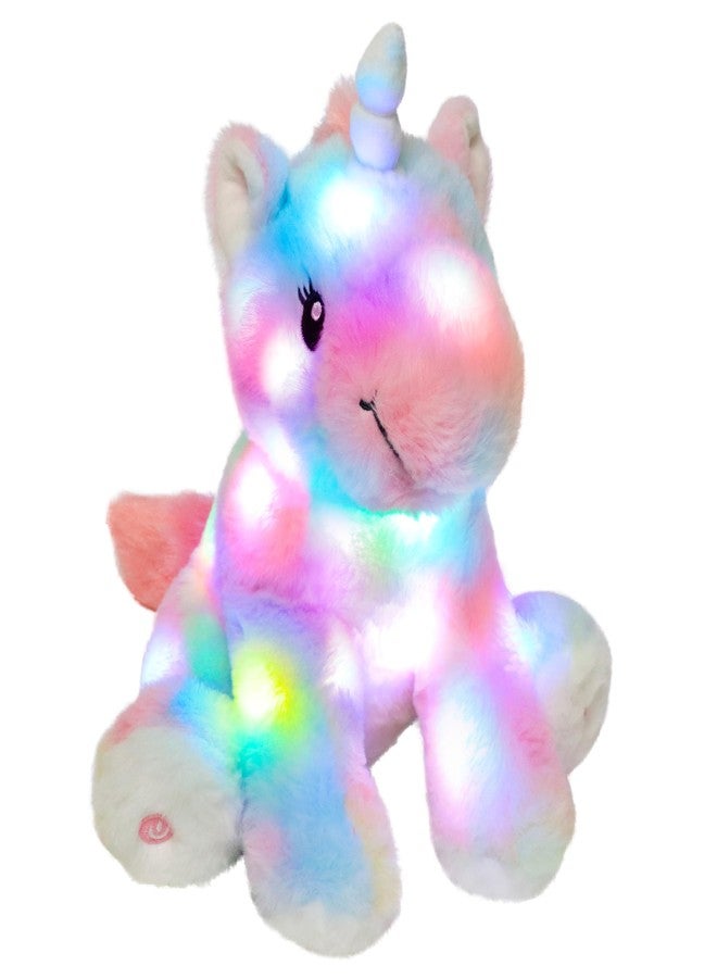 Hopearl LED Plush Unicorn Colorful Lighting Up Stuffed Animal Floppy Night Lights Glow in The Dark Birthday Gifts for Kids Toddler Girls, Rainbow, 12'' - Image 1